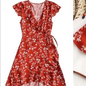 ZAFUL printed wrap dress
